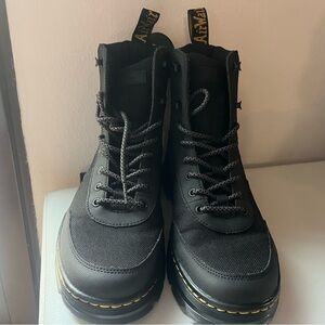 Dr. Martens Black and Yellow High-Top Boots